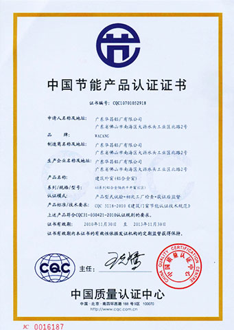 Certificate of Energy Conserving Product