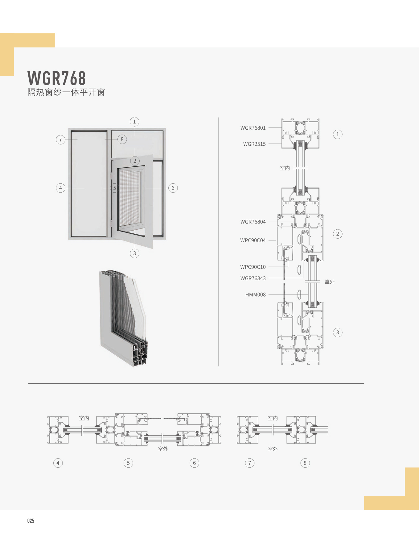 WGR768隔热窗纱一体平开窗