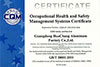 Certificado de certificación de sistema de gestión de salud y seguridad ocupacional